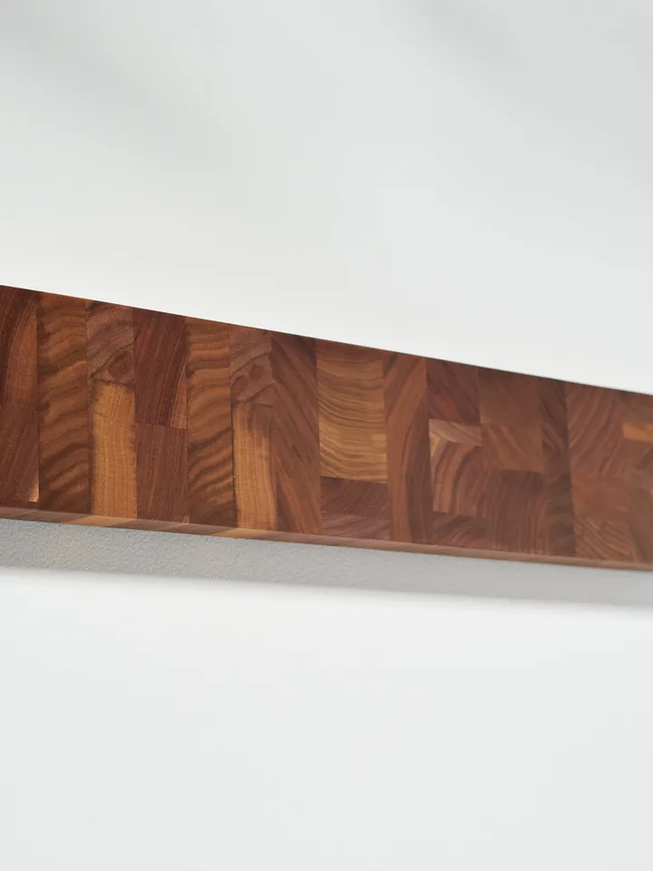 Wall Mounted Magnetic Knife Holder Made from Upcycled End Grain Walnut