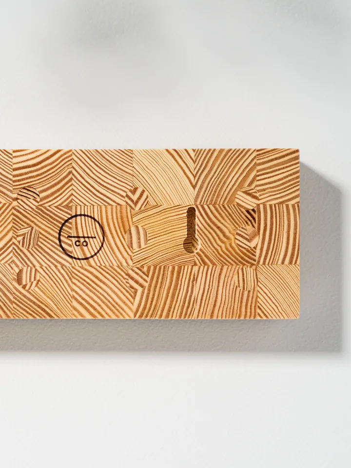 Wall Mounted Magnetic Knife Holder Made from Upcycled End Grain Southern Yellow Pine