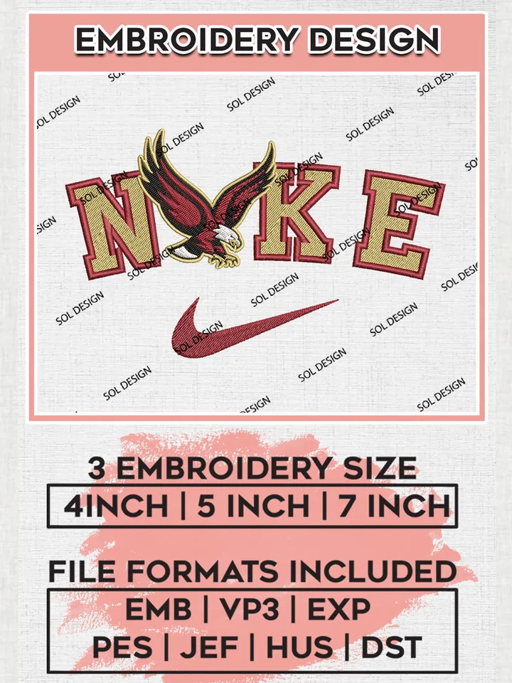 Nike Boston College Eagles Machine Embroidery Design, NCAA Boston College Eagles Embroidery Design Design files, NCAA Embroidery Designs, NCAA Machine Embroidery Designs, Digital Download
