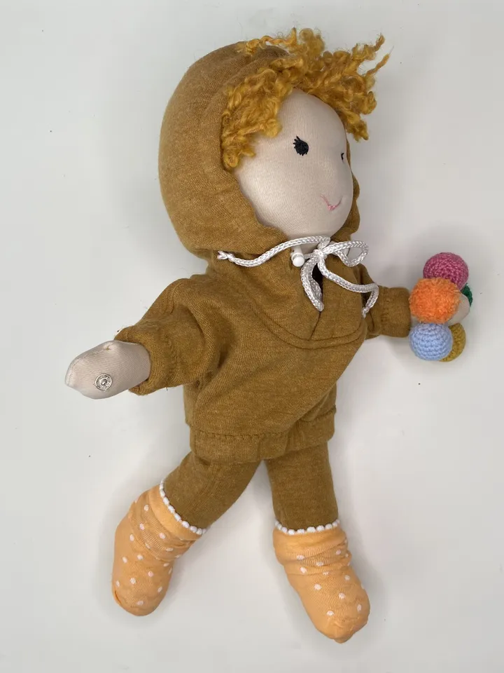 Waldorf doll boy ready to ship, mohair doll hair, Textile toy, Organic eco friendly doll, Stuffed toy, Handmade dolls