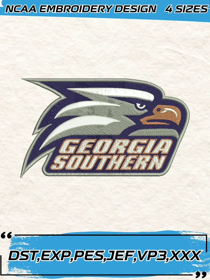 Georgia Southern Eagles Logos Embroidery Design,NCAA Logo Embroidery Design,Machine Embroidery Design File,4 Sizes, Digital Download