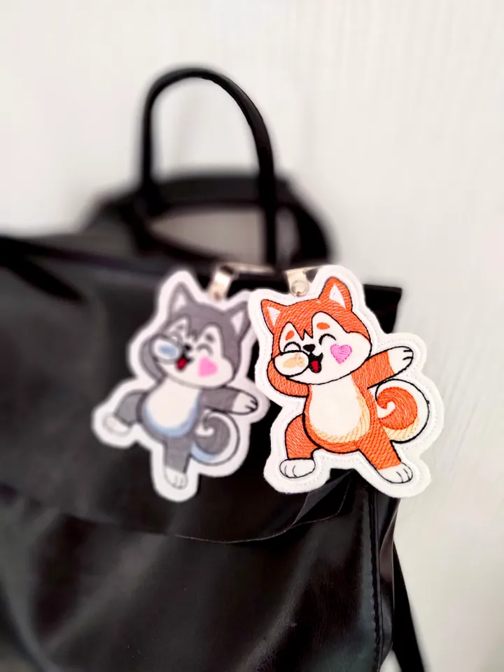 Machine embroidery design ITH Dancing Dog.