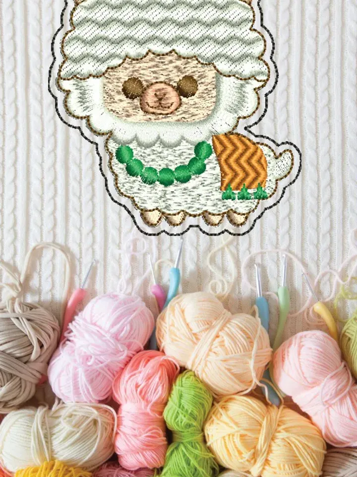 machine embroidery design cute little lamb