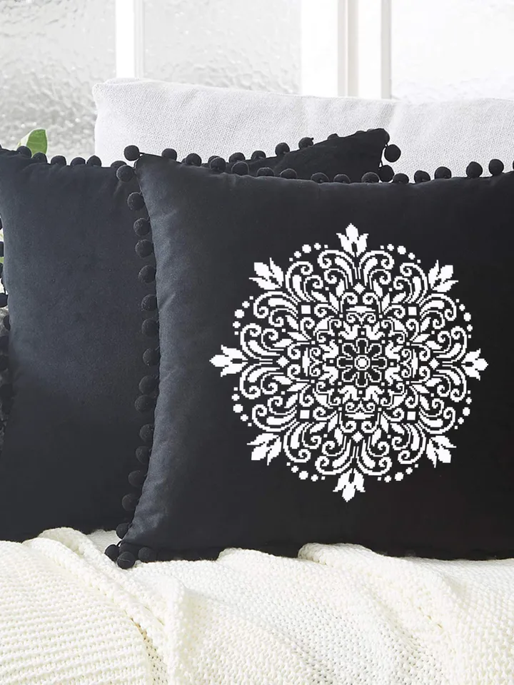 Flower mandala cross stitch pattern download PDF Simple mandala digital Monochrome cross stitch Modern cross stitch chart Home decor #M160