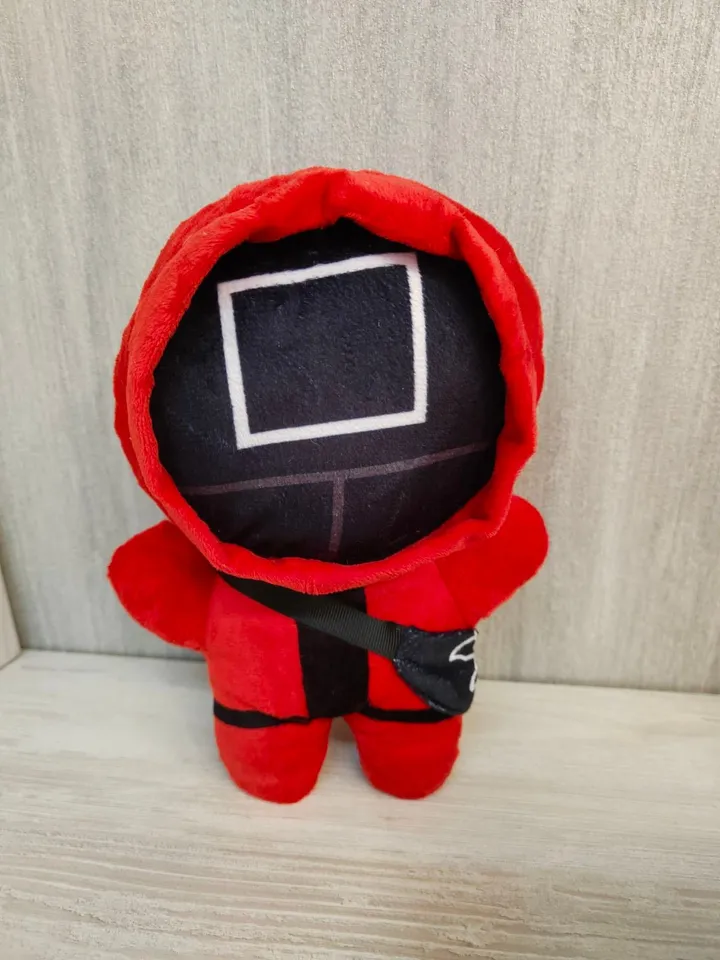 Squid Game Heroes Soft Toy 25cm security guard with a square sign,superhero party,red hero