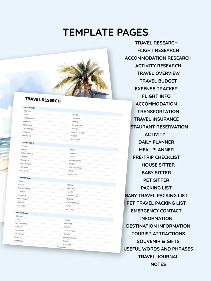 Travel Planner for Unforgettable Family Vacations, Honeymoons, and Group Trips. Resort Vacation planner. Trip itinerary.