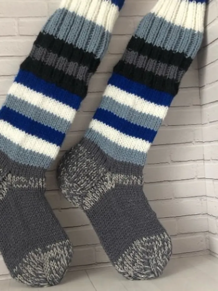 Warming Knee Socks Knitted Handmade