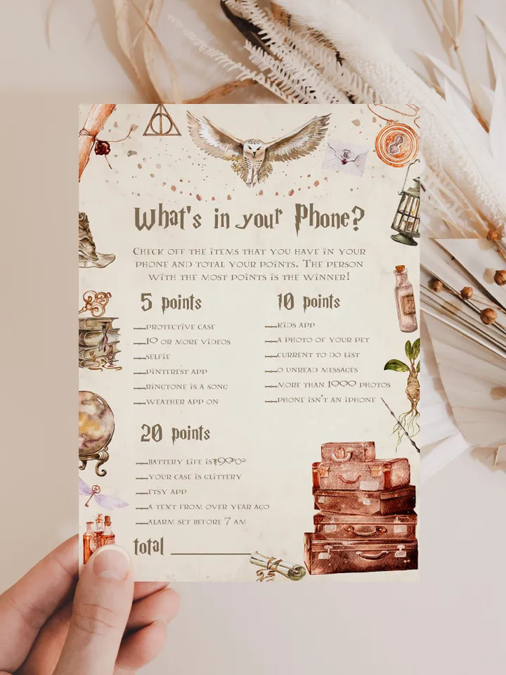 Wizarding World Baby Shower Games; Magic School Baby Shower Games; Printable Wizarding World Baby Shower Party Games; wh1