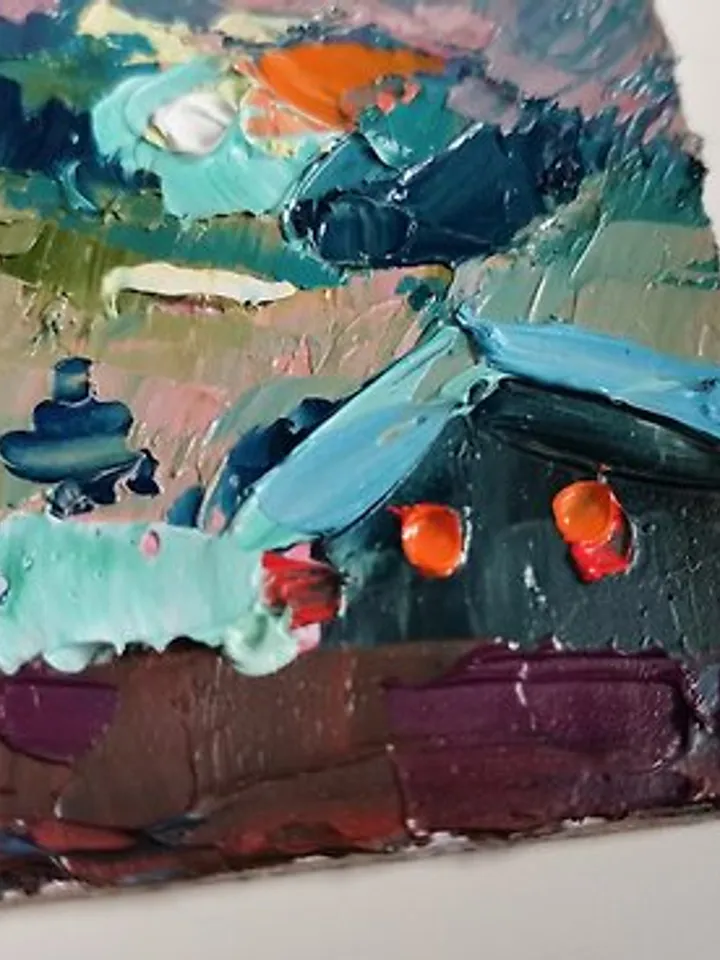 Night Painting 油畫原作 Moon Original Art 手工油畫 Oil Painting 掛畫 Winter landscape