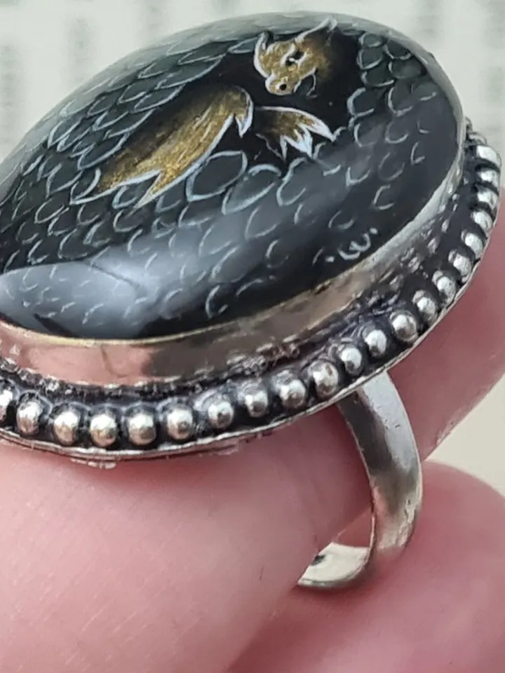 Dragon ring Labrodarite ring