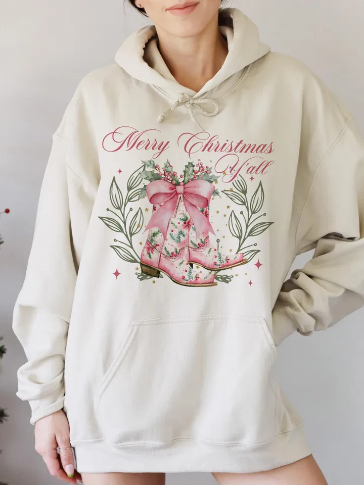 Cowboy Pink Christmas PNG, Merry Christmas png, Western Sublimation, Western Christmas png, Christmas png, Coquette country Christmas png