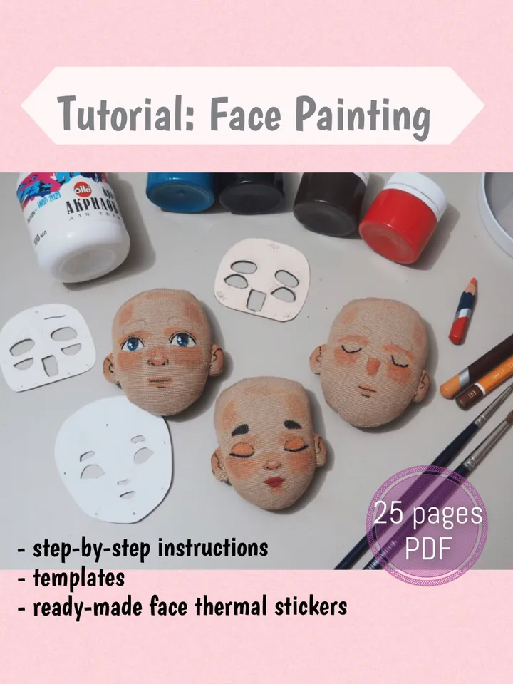 PDF tutorial Face painting for textile doll