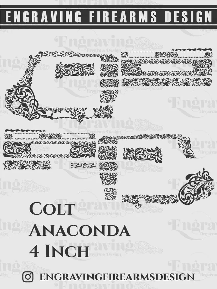 Colt Anaconda 4inch Scroll Design Svg,lasercut,laserengraving,fiberlaser,engravingfiles,laserpattern,engravingdesign,engravingpattern,metalart