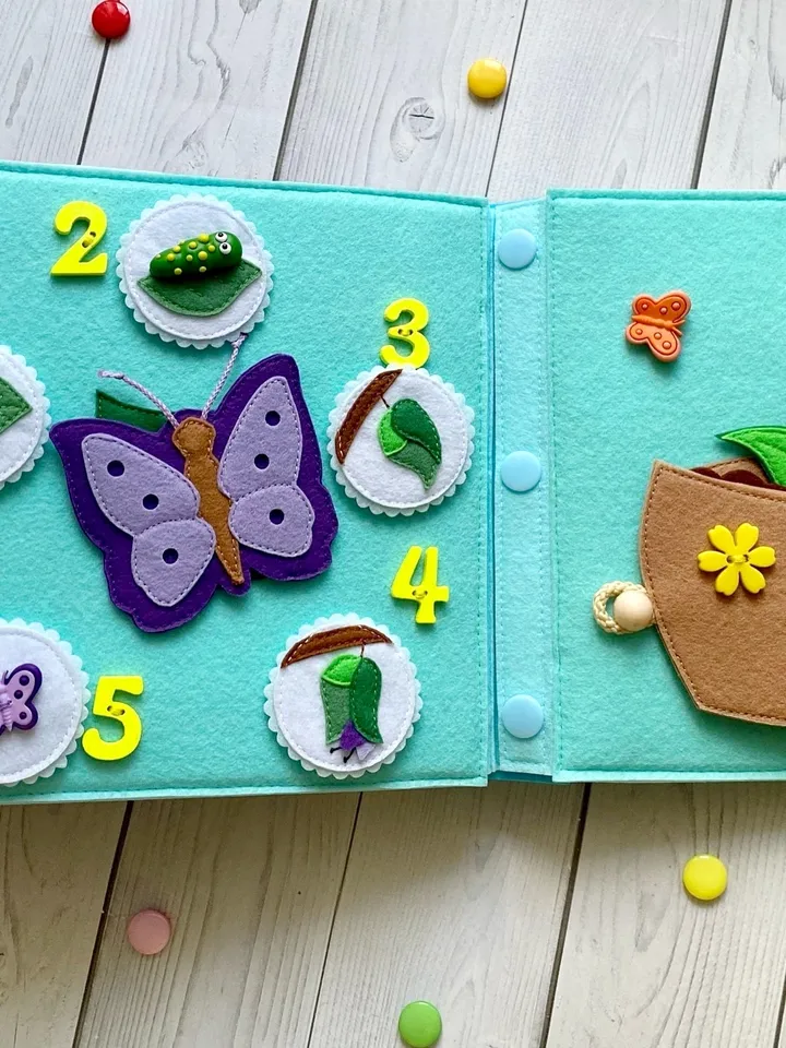 Science Quiet book pattern PDF & Tutorial pages, Felt book pattern svg, Quiet book ideas, Sensory toys, Pdf felt sewing pattern for toddler