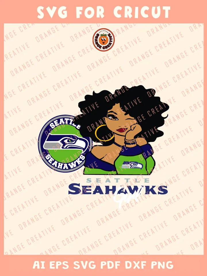 NFL Seattle Seahawks Girl Svg, NFL Seahawks Team Svg, NFL Football SVG for cricut, Seahawks Team Gift For Girls, Svg Files for Cricut, Png, Dxf, Digital Download