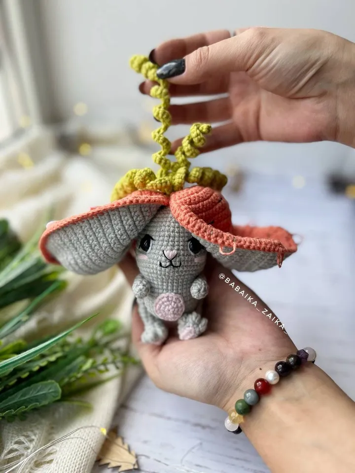 PDF Crochet Bunny Carrot Amigurumi Pattern, Easter Crochet Bunny Pattern, Cute amigurumi Bunny, Small Toy Pattern, Amigurumi Animal Pattern