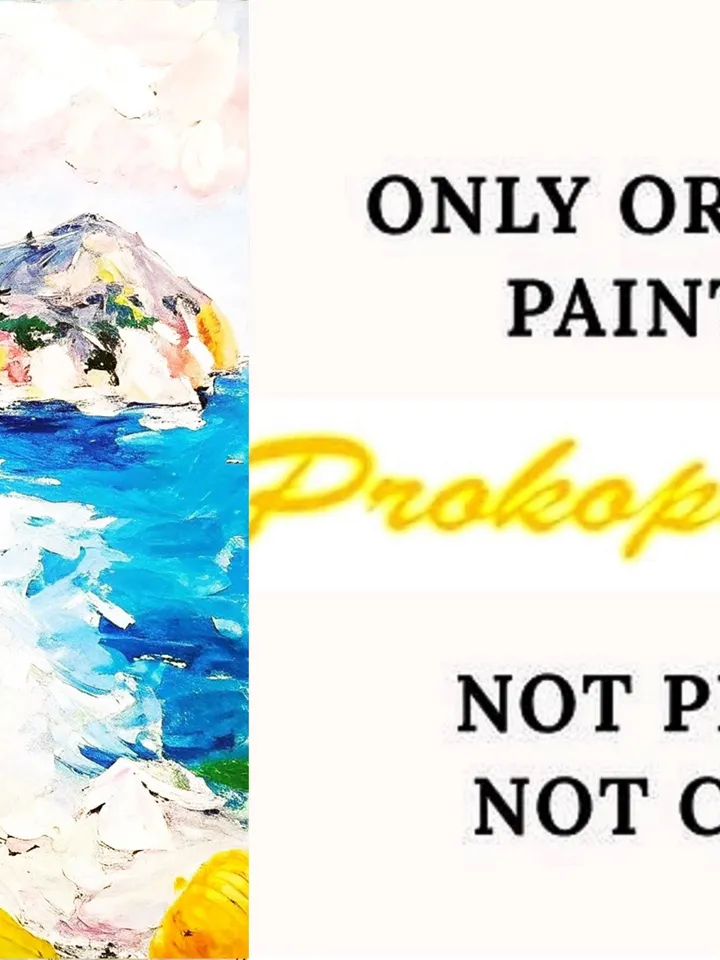 Lemon Tree Painting Courtyard Original Art Impasto Oil Painting Italian Landscape mall Art Unique Original Oil Painting Modern Art 7x5