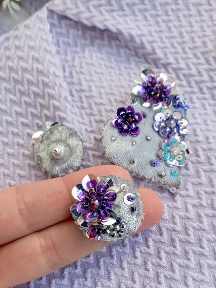 One of a kind handmade jewelry set heart brooch and earrings for women, valentines gift for her heart jewelry heart gift