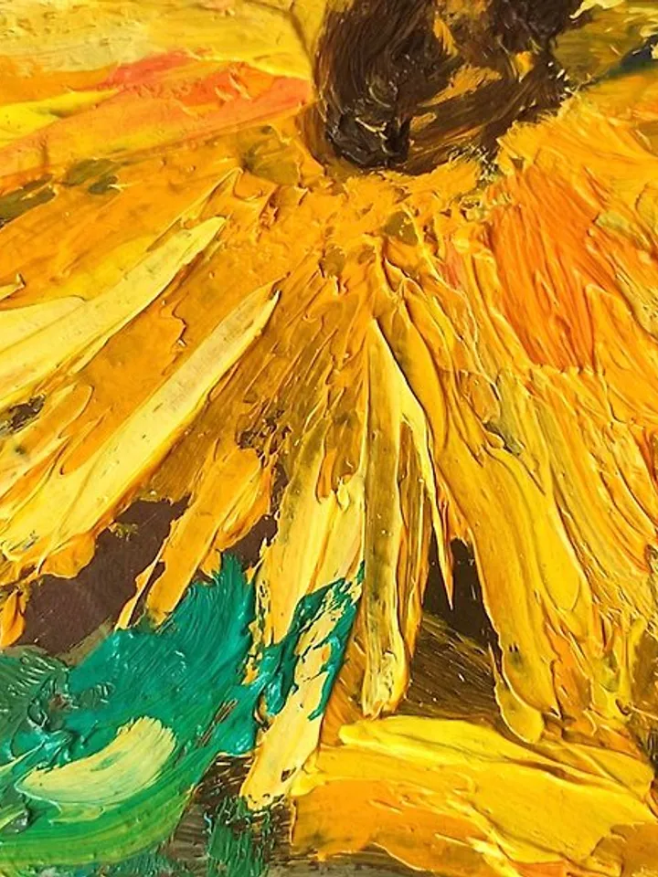 Sunflower Painting Floral Yellow Original Art Sunflower Flower Oil Artwork