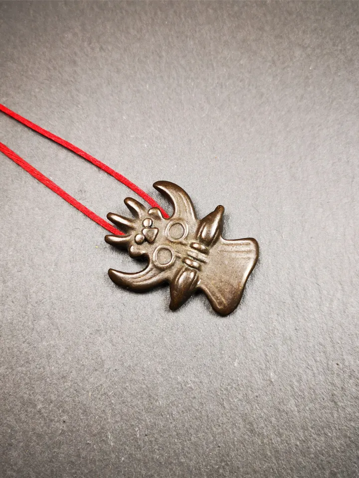 Gandhanra Antique Tibetan Buddhist Amulet Pendant,Garuda,Garula,Suparna,Golden-winged Bird,Made of Thokcha, 1.38&quot;