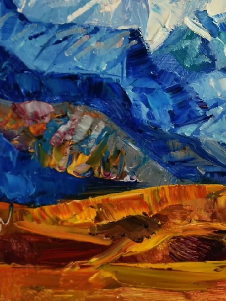 Mountains Painting Landscape Original Art Small Artwork Nature Plein Air Nature