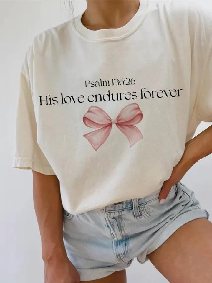 Christian Valentine Png, His Love Endures Forever Design for Shirt, Retro Valentine Png, Jesus Bible Verse Instant Download