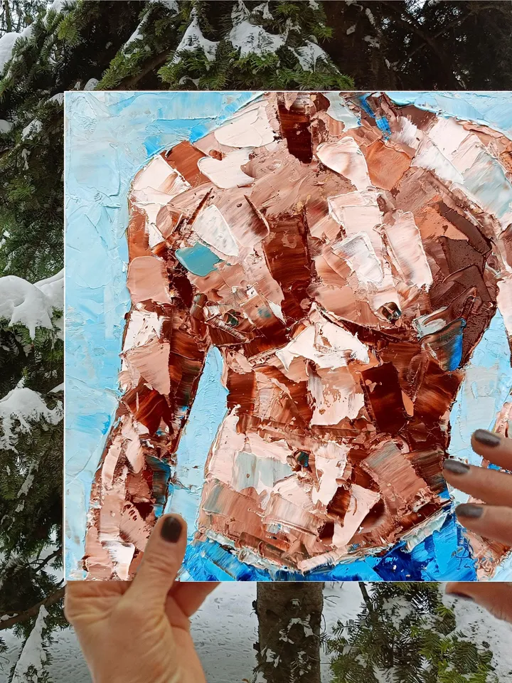 Gay Body Painting Male Original Art Men Abstract Wall Art Gay Wall Decor Gifts for Him Personalized Gifts by ArtProkopaloSv