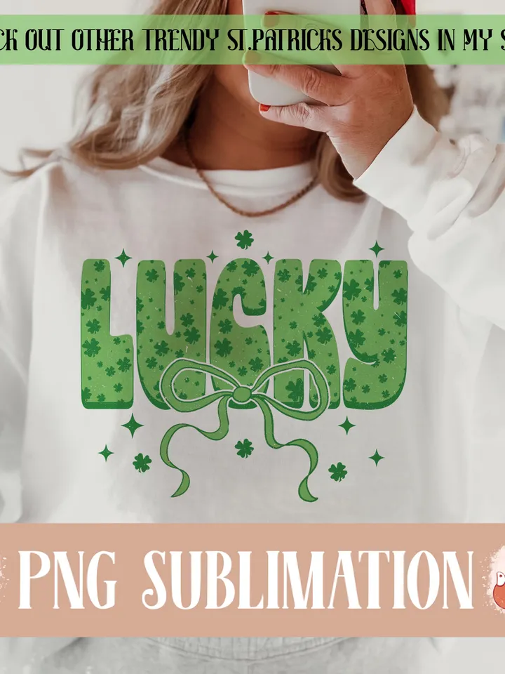 Lucky St.Patricks Day Coquette PNG, Green Bow png, Retro St.Patricks png, Irısh png, St.Patrick Bow Png, Green Shamrock PNG, Lucky png