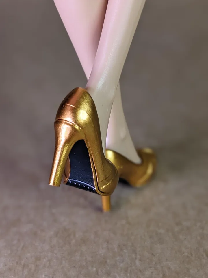 Gold heels sandals for fashion female dolls (Color Infusion, MH)