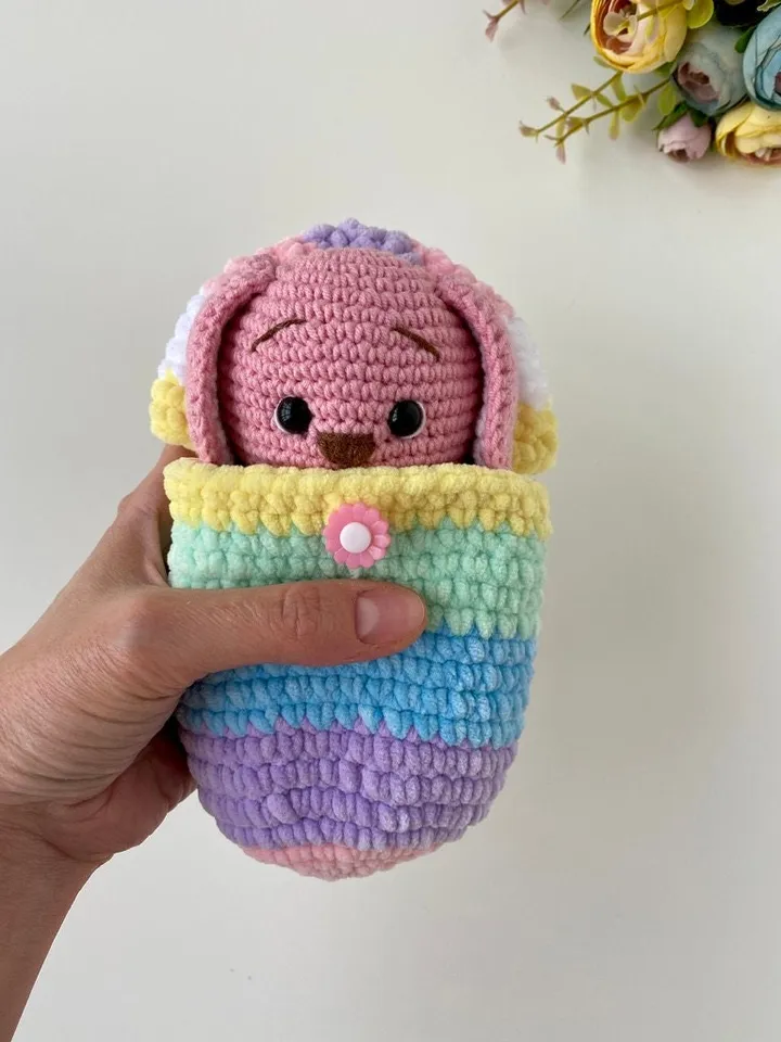Crochet pattern Bunny in egg - Amigurumi rabbit pattern - stuffed animal - English Pdf tutorial