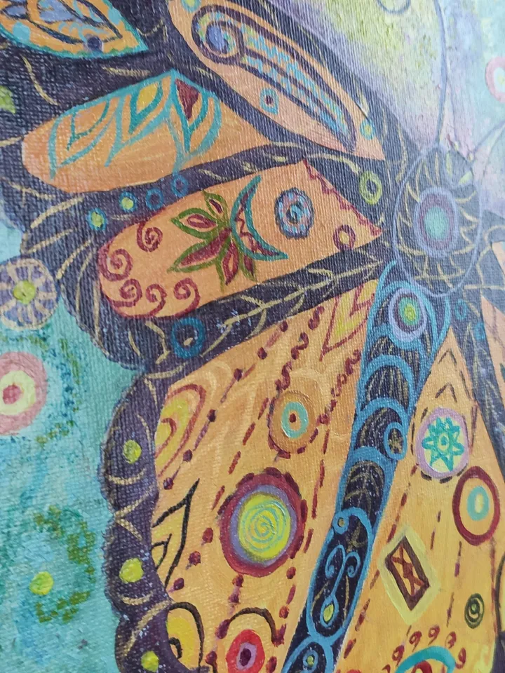 Butterfly Art Deco bright oil painting
