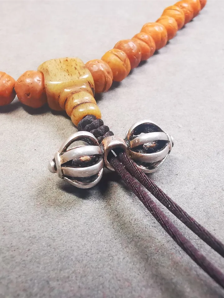 Gandhanra Handmade Sterling silver Tibetan Vajra Amulet Pendant for Mala,Prayer Beads,Jewelry Accessories,0.95"