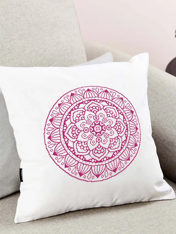 Monochrome mandala cross stitch pattern download PDF Easy mandala pattern digital PDF Circle cross stitch Floral ornament cross stitch #M72