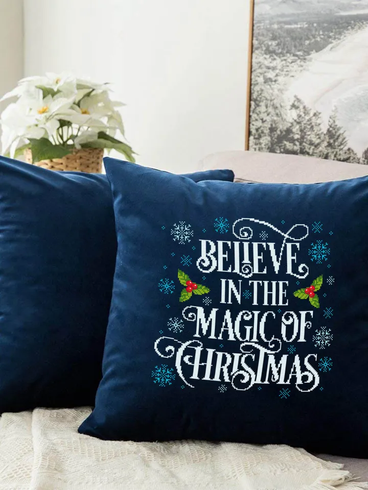 Christmas lettering cross stitch pattern PDF download Winter holiday cross stitch chart, Merry Christmas pattern digital PDF, Believe #N51
