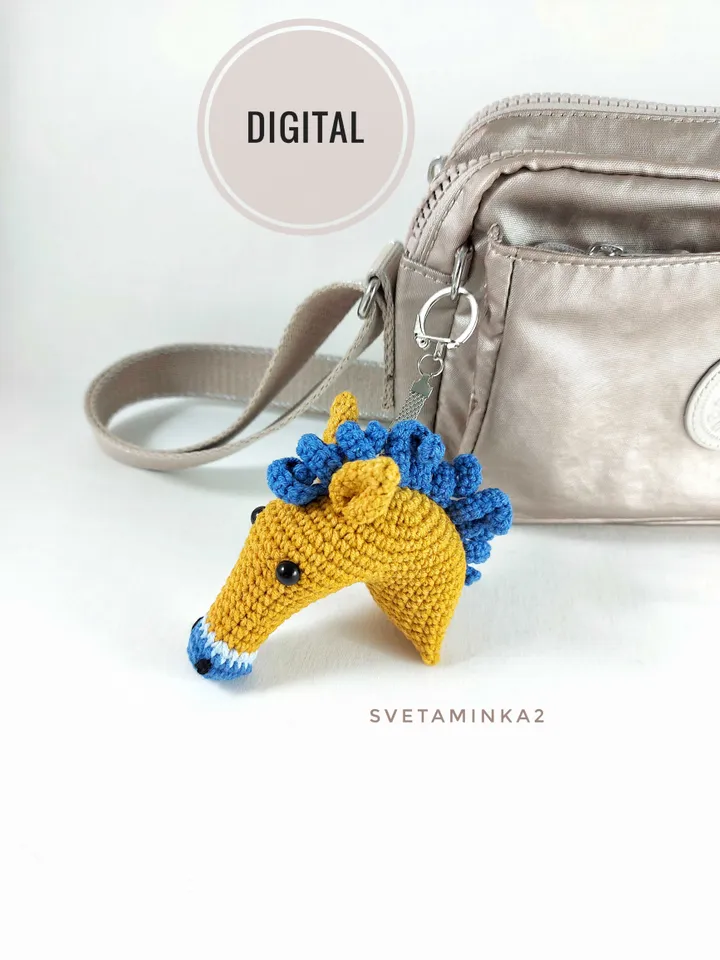 Horse Crochet Pattern Amigurumi Keychain Crochet Bag Charm/ Pendant/ Decor. Digital Download. PDF.