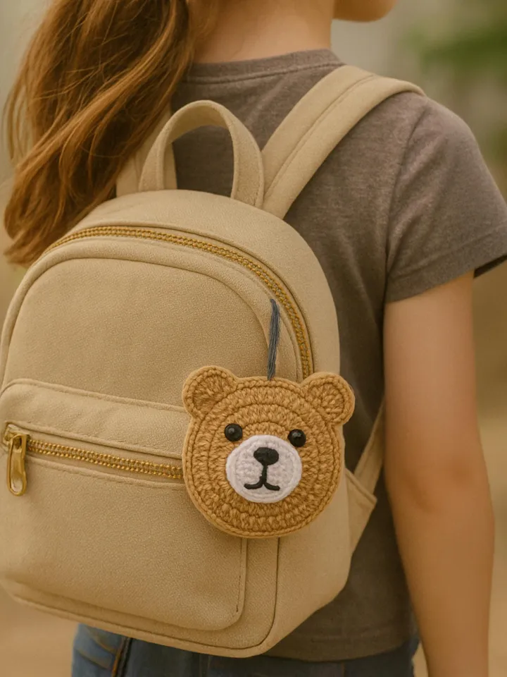 Easy Crochet Teddy Bear Applique Pattern | Cute Moon Bear Pattern for Baby Blankets and Keychains