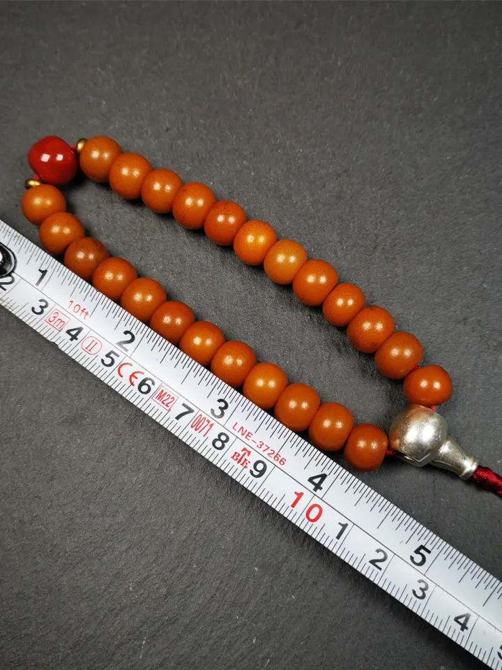 Gandhanra Handmade Tibetan Bracelet Mala,24pcs Corypha Linn Seed Beads,Prayer Beads ,Diameter 0.4", Circumference 8.7"