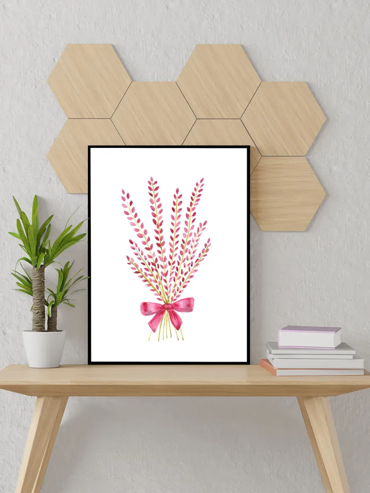 Red Flower Bouquet Wall Art Burgundy Pretty Home Decor Gift Idea Lavender Flowers Thank Giving Decor Anniversary Gift Poster Flowers