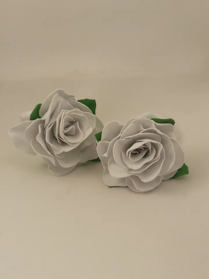 Handmade hair bands with white roses/children's hair accessories/girls hair decoration/hair jewellery/ gifts for her