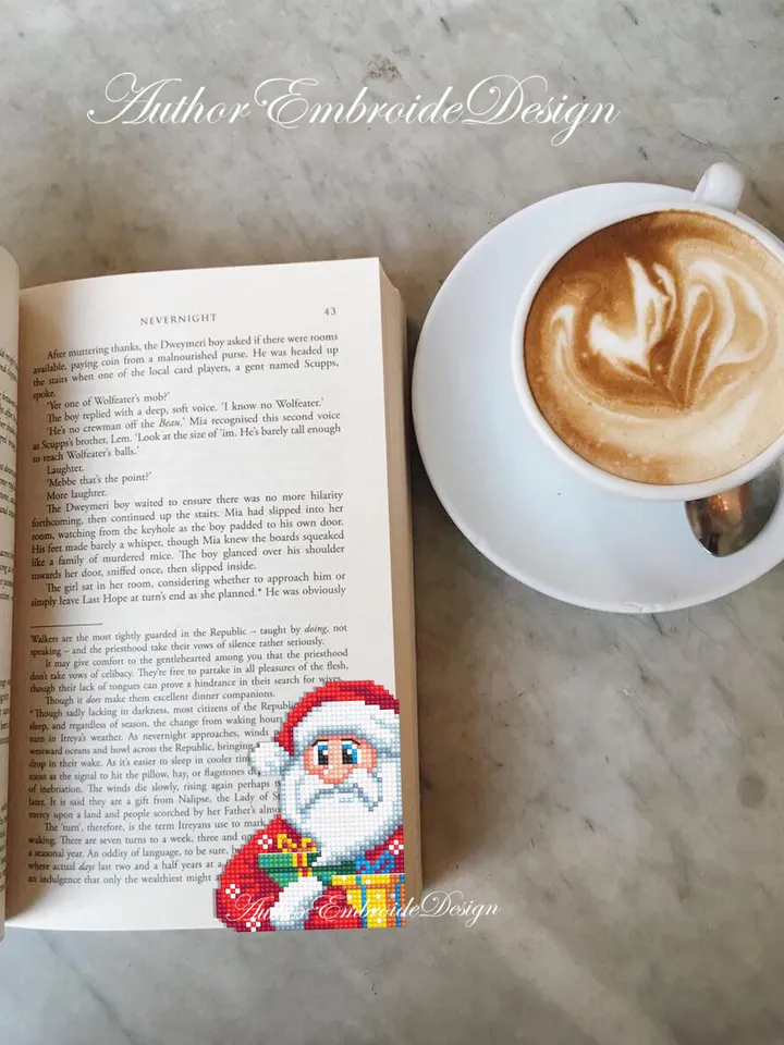 Christmas corner bookmark cross stitch pattern PDF download Santa cross stitch chart, Christmas bookmark pattern digital PDF, New year #B391
