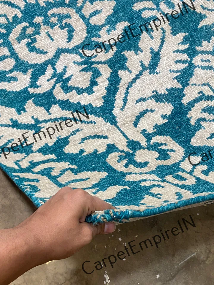 Exquisite Blue Modern Oushak Hand Knotted Rug 4x6, 5x8, 6x9, 8x10, 9x12, 10x14 ft Handmade Rugs for Living Room - Antique Contemporary rug
