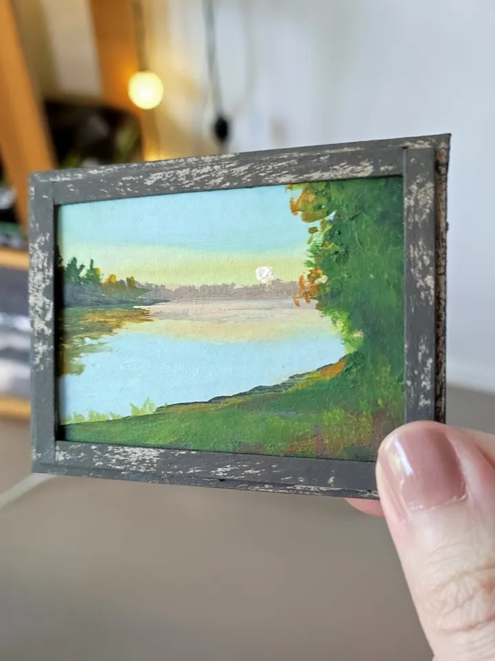 Set of Miniature Oil Paintings for Dollhouses Scale 1/6