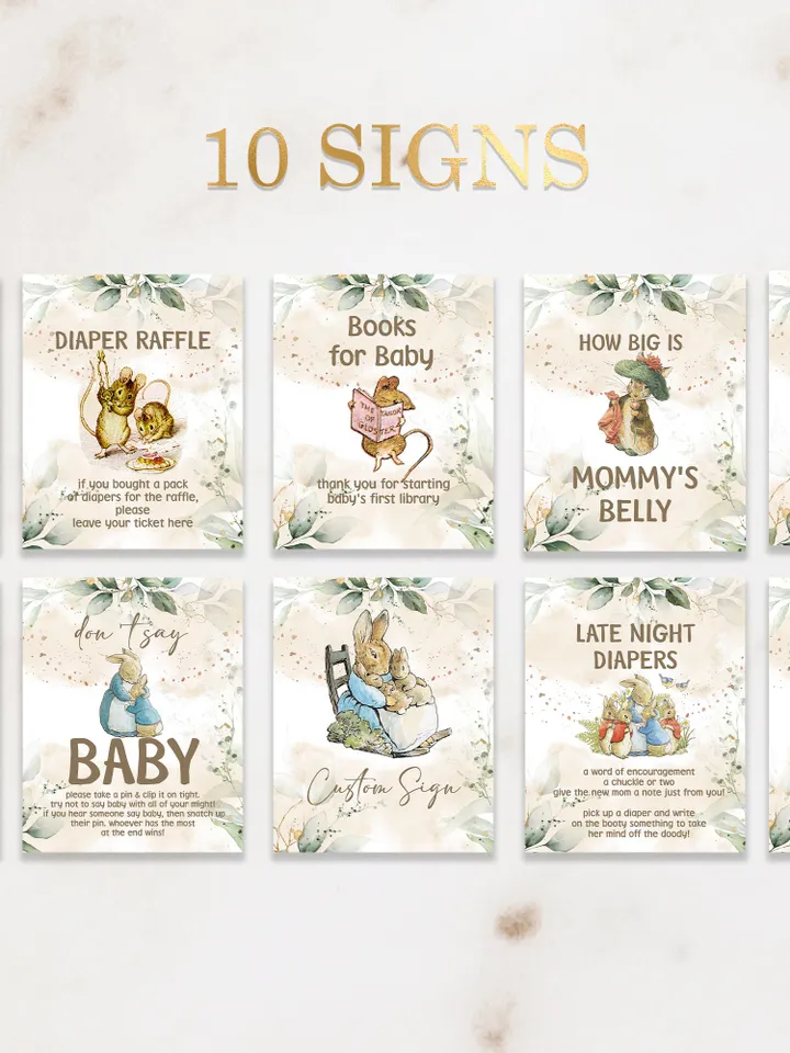 Peter Rabbit Baby Shower Games; Peter Rabbit Inspired; Printable Peter Rabbit Baby Shower Party Games; Peter Rabbit Shower Games; pr2