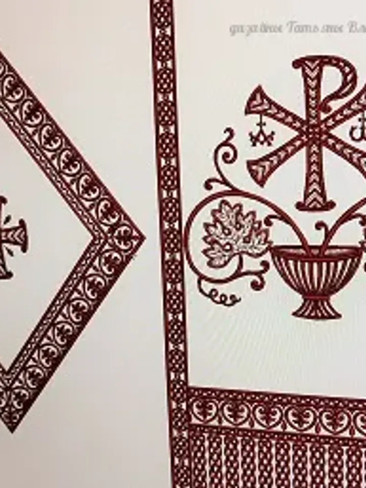 Details of the vestments. Designs for an industrial embroidery machine.