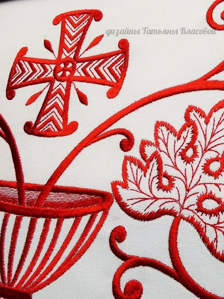 Details of the vestments. Designs for an industrial embroidery machine.