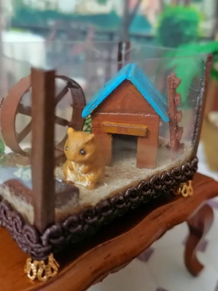 Terrarium with a hamster. Hamster cage. Puppet miniature.1:12 scale.