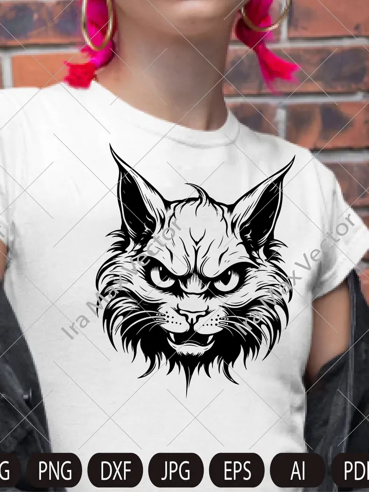 Angry Cat Svg, Dangerous cat, Cute Black Cat Svg, Halloween  Cat Svg, Angry Cat t-shirt Svg, Cat Halloween Svg