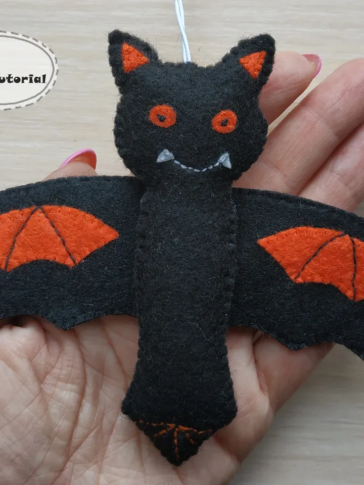Halloween bat pattern, Halloween pattern, felt pattern, bat sewing pattern, bat ornament, felt bat pattern, Halloween décor, Halloween gift, Halloween plush bat, plush bat toy