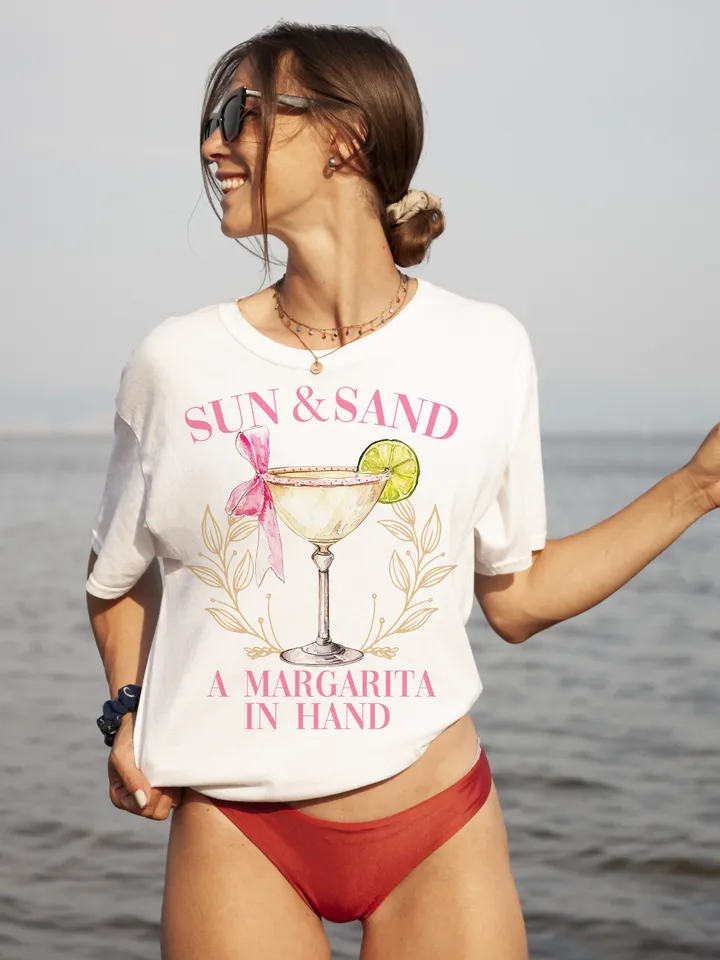 Sun Sand Margarita in Hand Social Club Png Cocktail png Tequila png Social Club Png Girls Club Bachelorette png Trendy Shirt Design Summer
