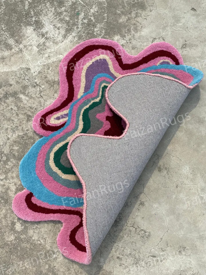 Funky rug, stunning pink rug, hand-tufted area rug, kitchen rug, living room rug, kids' rug, 3x5, 5x7, 6x9, 7x10, 8x10, 9x12, custom rug.